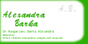 alexandra barka business card